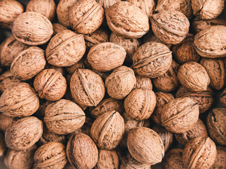 walnuts background a lot in the shell