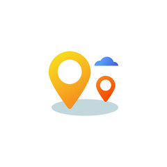 Destination, map pointer vector icon
