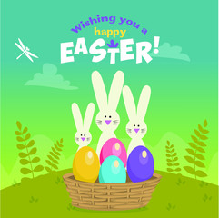 Cute little Bunnies. Simple vector illustration