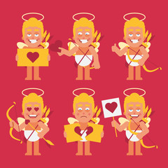 Cupid set funny characters. Cartoon characters. Part 1