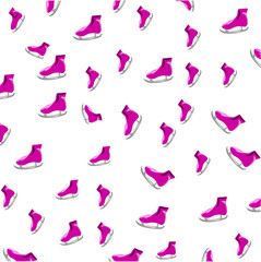 pink skates on white background vector