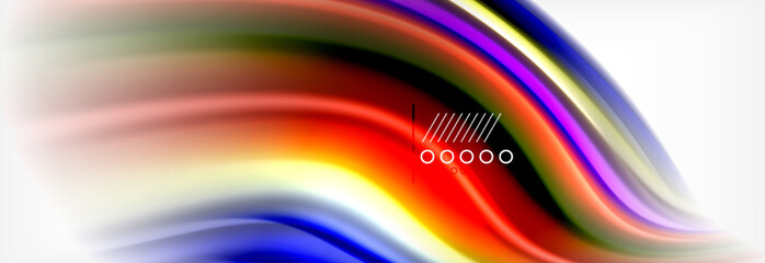 Abstract wave lines liquid fluid rainbow style color stripes background. Artistic illustration for presentation, app wallpaper, banner or poster