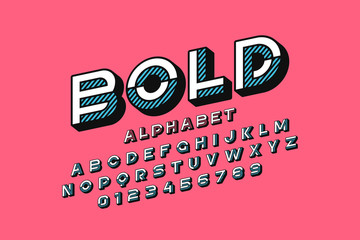 Fototapeta na wymiar Modern font design, alphabet letters and numbers