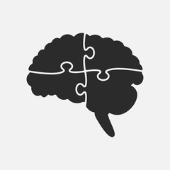 Puzzle Pieces Silhouette Brain Jigsaw Puzzle Brain