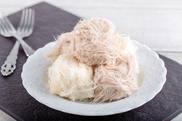 Turkish Traditional Dessert Pismaniye, Cotton Candy