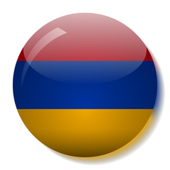 Armenian flag glass button vector illustration