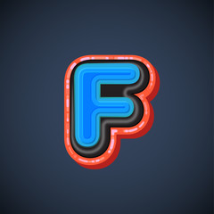 Comic font character, vector