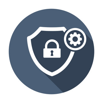 Safe setup icon. Security icon with settings sign. Security icon and customize, setup, manage, process symbol. Vector icon