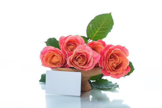 bouquet of beautiful pink roses isolated on white