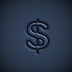 Pressed font character, vector illustration