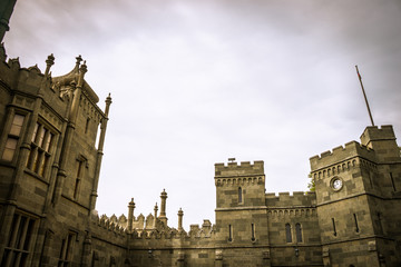 Facade of Vorontsov palace in Crimea, closeup.