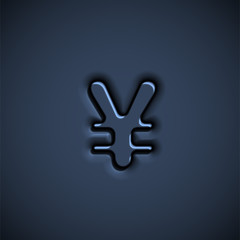 Pressed font character, vector illustration