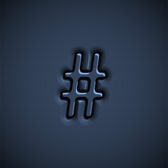 Pressed font character, vector illustration