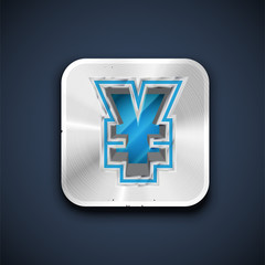 Obraz premium Metallic 3D character from a font set, vector illustration