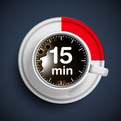 Realistic coffee time illustration, vector