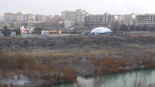 Debole nevicata su Benevento