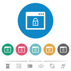 Unlock application flat round icons