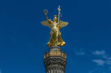 Fototapeta na wymiar Berlin, Germany - the Tiergarten is probably the most famous park in Berlin, and its Berlin Victory Column made popular by U2 and Wim Wenders