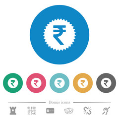 Indian Rupee sticker flat round icons