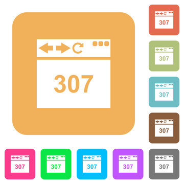 Browser 307 temporary redirect rounded square flat icons