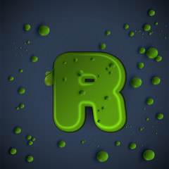 Green slime font, vector