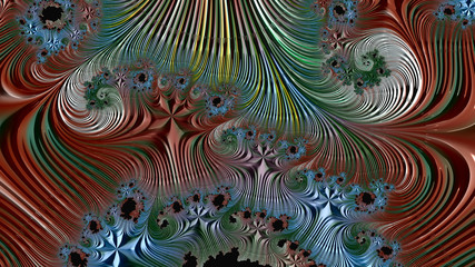 fractal design, digital art, Oriental pattern, geometric texture, Abstract background 