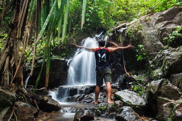 Ton Sai waterfall,in the forest ,Island Phuket , Thailand