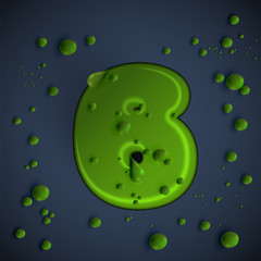 Green slime font, vector
