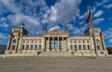 Fototapeta premium Berlin, Germany - built in 1894 and home of the German parliament, the Reichstag building is one of the most recognaizable landmarks in Berlin 