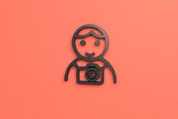 dark 3D illustration and light red background