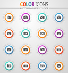photo camera icon set