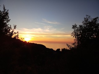 sunset in the mountains