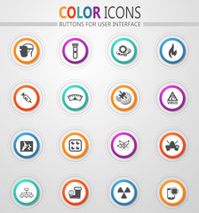 Courses school icons set