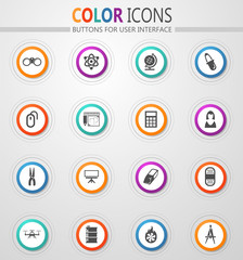 Courses school icons set