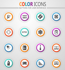 Courses school icons set