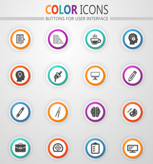 Creative process icons set