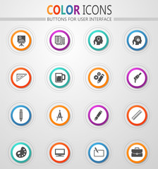 Creative process icons set