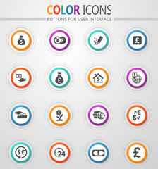 Currency exchange icons set