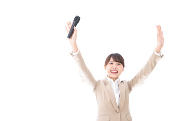 選挙に立候補する女性