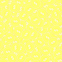 American dollar gold coins seamless pattern. Fair 