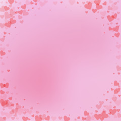 Red heart love confettis. Valentine's day vignette