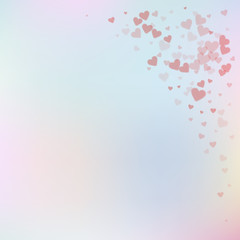 Red heart love confettis. Valentine's day corner p