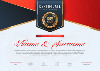 Premium Certificate of appreciation template. Eps10 vector.