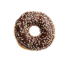 Sweet tasty donut on white background