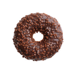 Sweet tasty donut on white background