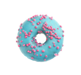 Sweet tasty donut on white background