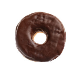 Sweet tasty donut on white background