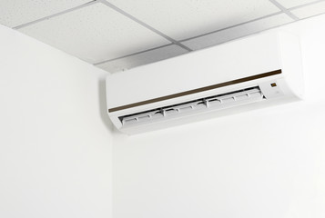 Modern air conditioner on wall