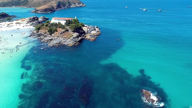Cabo Frio, Brazil: Aerial view of a paradise beach in Rio de Janeiro. Cabo Frio, Brazil: Aerial view of a paradise beach in Rio de Janeiro. Cabo Frio, Brazil: Paradise beach in Rio de Janeiro. 
