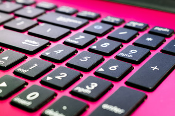 Pink laptop numeric keypad